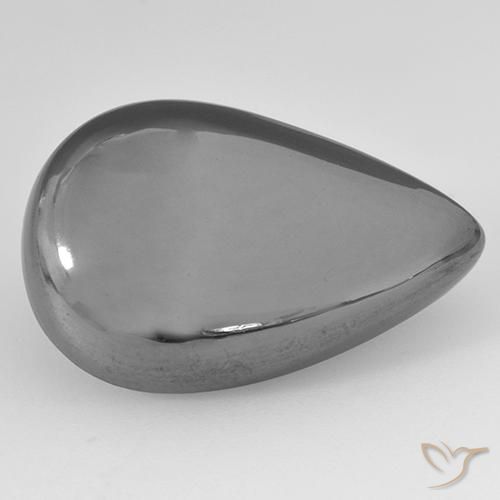 25.28ct Naturale Grigio medio Ematite, Forma a pera, Opaco