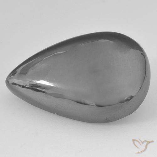 Ematite Grigio medio naturale da 25.28 ct, Forma a pera, Opaco