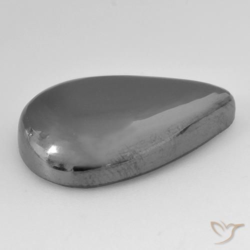 Ematite Grigio medio naturale da 25.28 ct, Forma a pera, Opaco