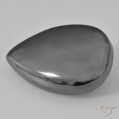 Ematite Grigio medio naturale da 31.99 ct, Forma a pera, Opaco