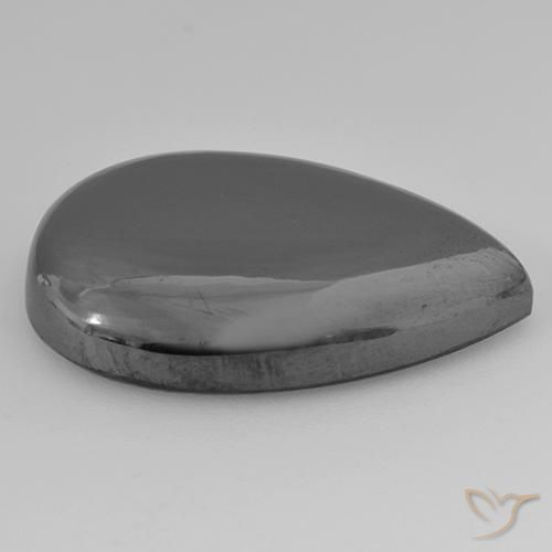 Ematite Grigio medio naturale da 31.99 ct, Forma a pera, Opaco