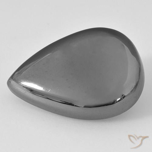 28.33ct Naturale Grigio medio Ematite, Forma a pera, Opaco, Photo A