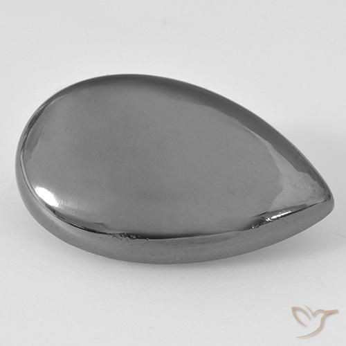 29.68ct Naturale Grigio medio Ematite, Forma a pera, Opaco