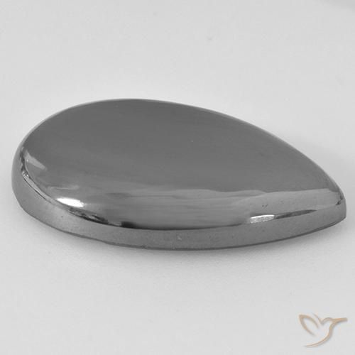 Ematite Grigio medio naturale da 29.68 ct, Forma a pera, Opaco