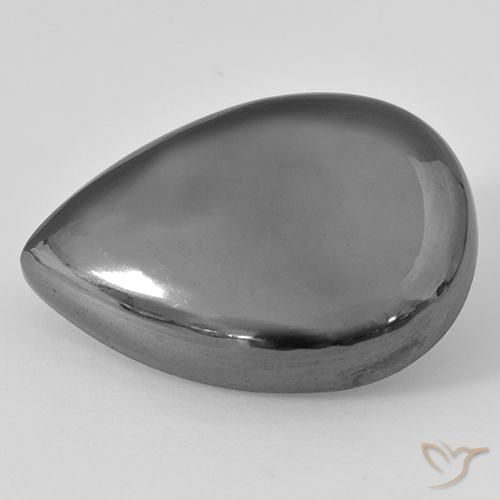 Ematite Grigio medio naturale da 29.68 ct, Forma a pera, Opaco