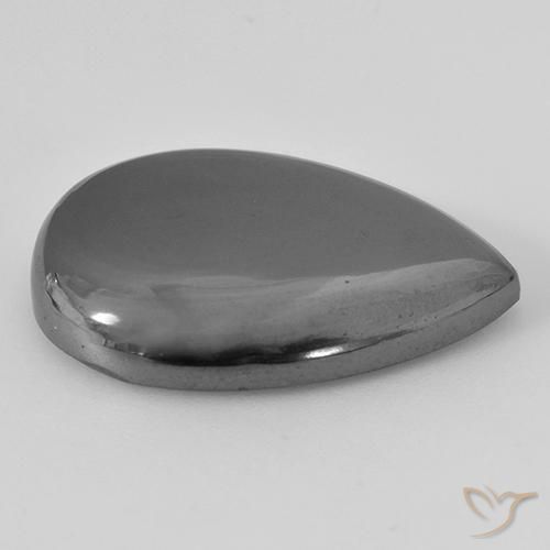 Ematite Grigio medio naturale da 29.68 ct, Forma a pera, Opaco