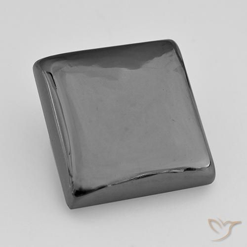 20.49ct Naturale Grigio argento Ematite, Quadrato, Opaco