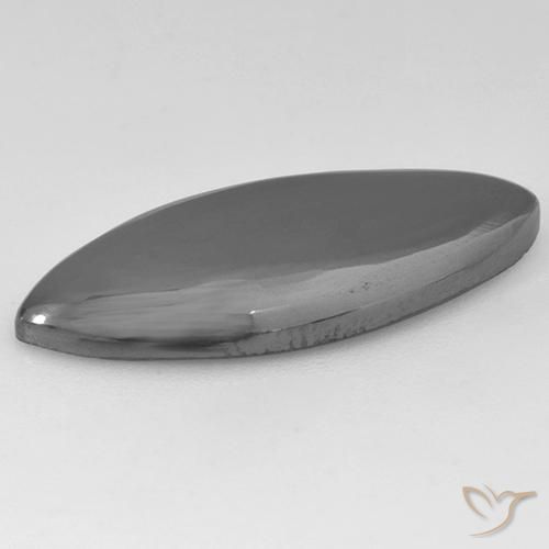 Ematite Grigio argento naturale da 12.42 ct, Taglio marquise, Opaco