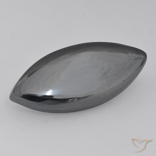 Ematite Grigio argento naturale da 24.18 ct, Taglio marquise, Opaco