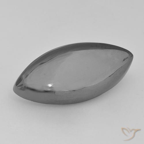 Ematite Grigio argento naturale da 19.46 ct, Taglio marquise, Opaco