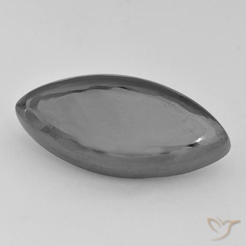 Ematite Grigio argento naturale da 19.46 ct, Taglio marquise, Opaco