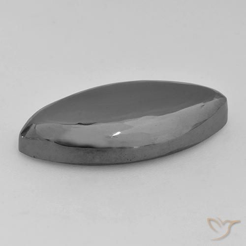 Ematite Grigio argento naturale da 19.46 ct, Taglio marquise, Opaco