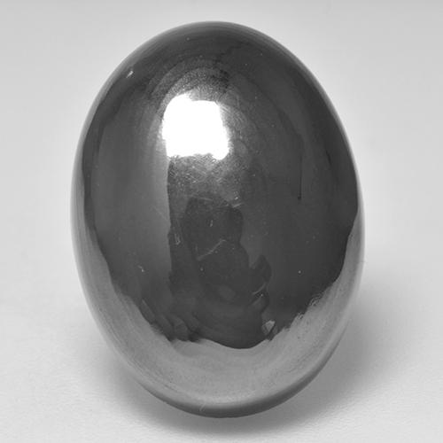 Ematite naturale grigio da 32,16 ct, taglio ovale, opaco