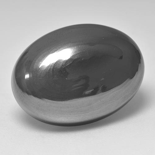 Ematite naturale grigio da 32,16 ct, taglio ovale, opaco