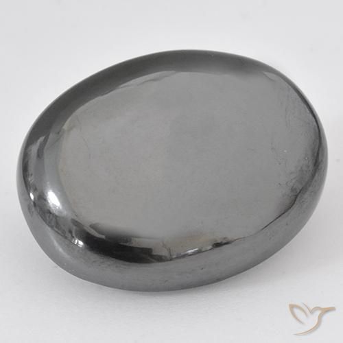 36.93ct Naturale Grigio argento Ematite, Ovale, Opaco