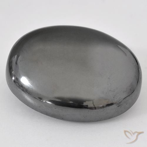 Ematite Grigio argento naturale da 36.93 ct, Ovale, Opaco
