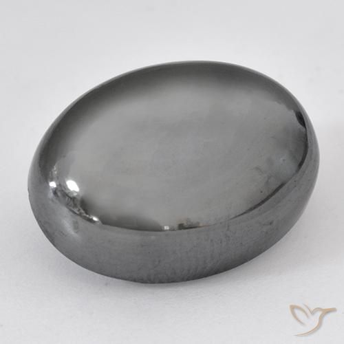 29.40ct Naturale Grigio medio Ematite, Ovale, Opaco