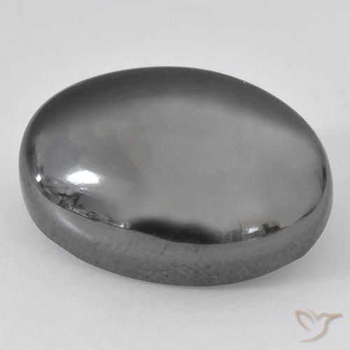33.07ct Naturale Grigio argento Ematite, Ovale, Opaco