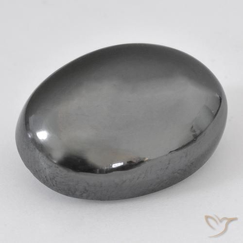 Ematite Grigio argento naturale da 33.07 ct, Ovale, Opaco