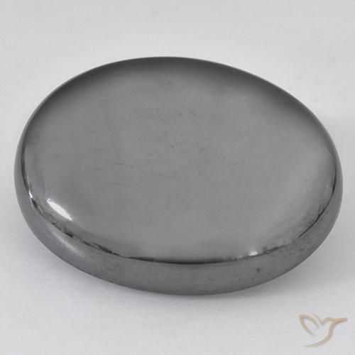 33.59ct Naturale Grigio argento Ematite, Ovale, Opaco