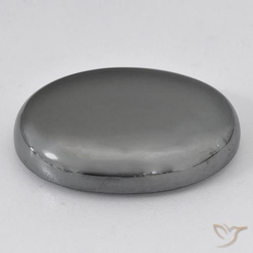 Ematite Grigio argento naturale da 33.59 ct, Ovale, Opaco