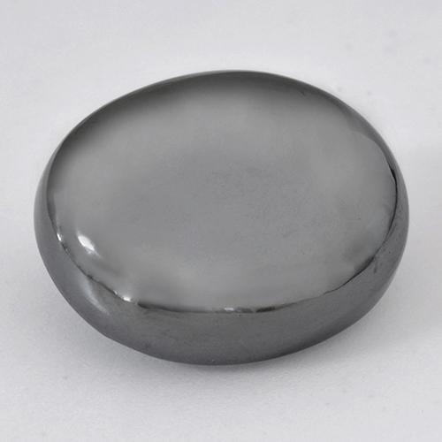 Ematite naturale grigio da 28,48 ct, taglio ovale, opaco