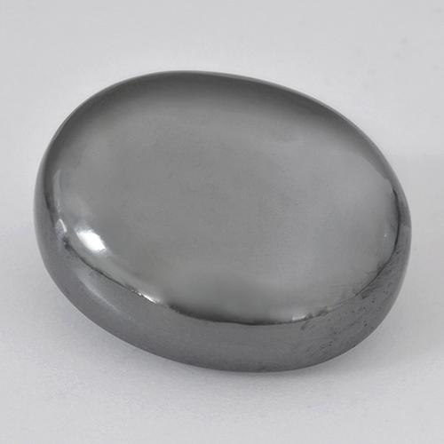Ematite naturale grigio da 28,48 ct, taglio ovale, opaco
