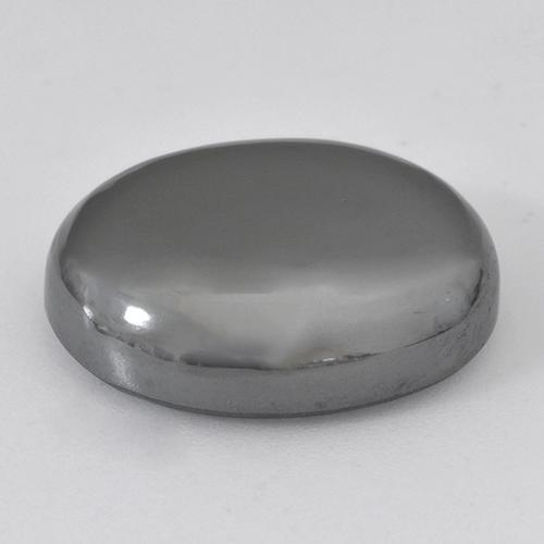 Ematite naturale grigio da 28,48 ct, taglio ovale, opaco