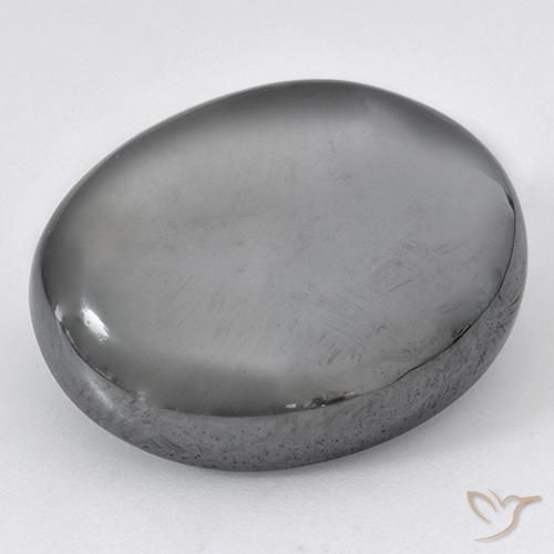 Ematite Grigio argento naturale da 44.78 ct, Ovale, Opaco