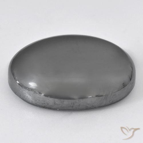 Ematite Grigio argento naturale da 44.78 ct, Ovale, Opaco