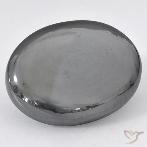 Ematite Grigio argento naturale da 37.03 ct, Ovale, Opaco