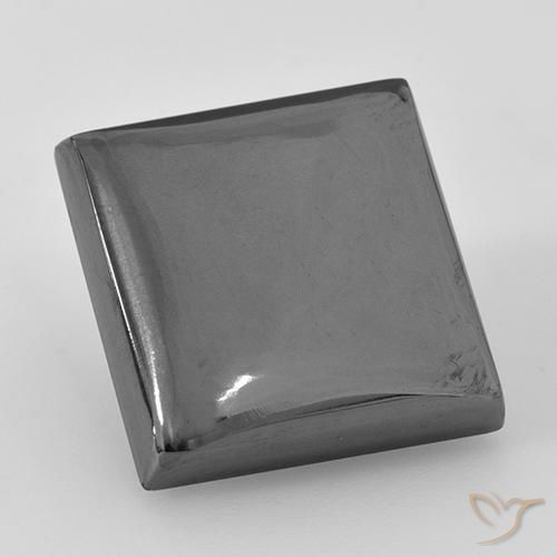 24.04ct Naturale Grigio argento Ematite, Quadrato, Opaco