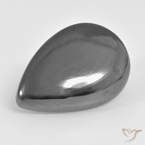 Ematite Grigio medio naturale da 29.01 ct, Forma a pera, Opaco