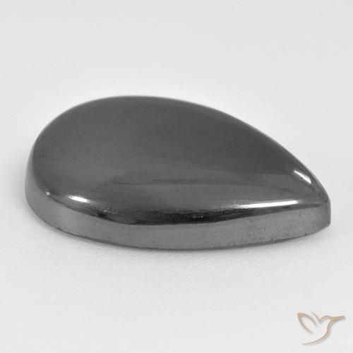 Ematite Grigio medio naturale da 29.01 ct, Forma a pera, Opaco
