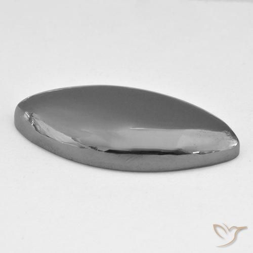Ematite Grigio argento naturale da 30.85 ct, Taglio marquise, Opaco