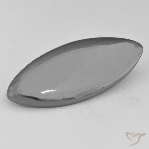 Ematite Grigio argento naturale da 15.80 ct, Taglio marquise, Opaco