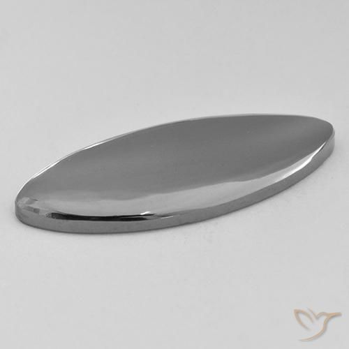 Ematite Grigio argento naturale da 15.80 ct, Taglio marquise, Opaco