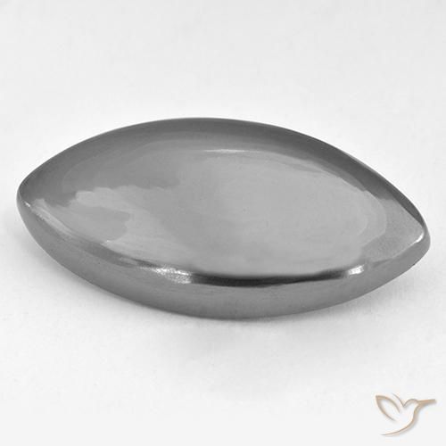 Ematite Grigio argento naturale da 24.20 ct, Taglio marquise, Opaco