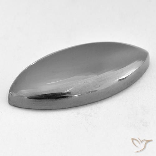 Ematite Grigio argento naturale da 24.20 ct, Taglio marquise, Opaco