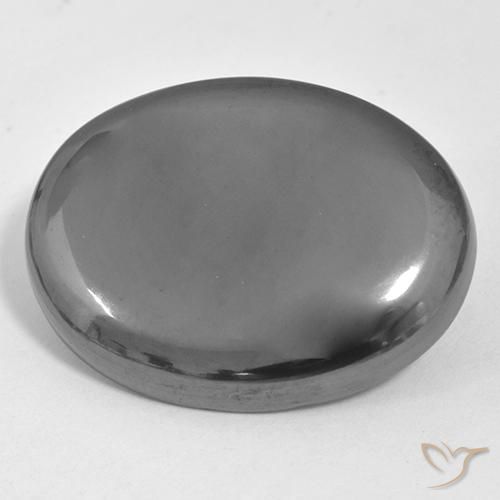35.72ct Naturale Grigio argento Ematite, Ovale, Opaco