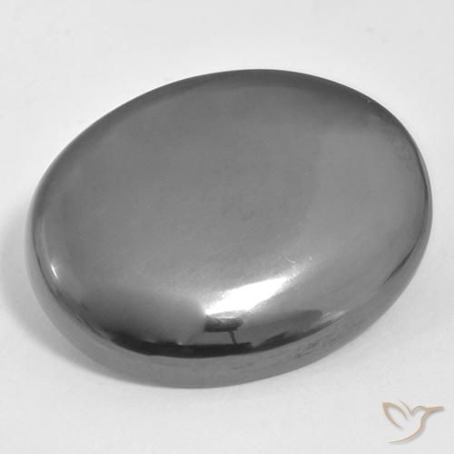 Ematite Grigio argento naturale da 35.72 ct, Ovale, Opaco