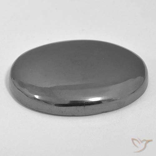 Ematite Grigio argento naturale da 35.72 ct, Ovale, Opaco