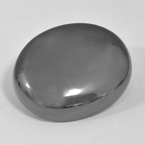 Ematite Grigio medio naturale da 24.76 ct, Taglio ovale, Opaco