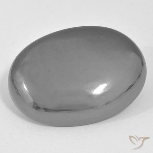 Ematite Grigio argento naturale da 36.77 ct, Ovale, Opaco