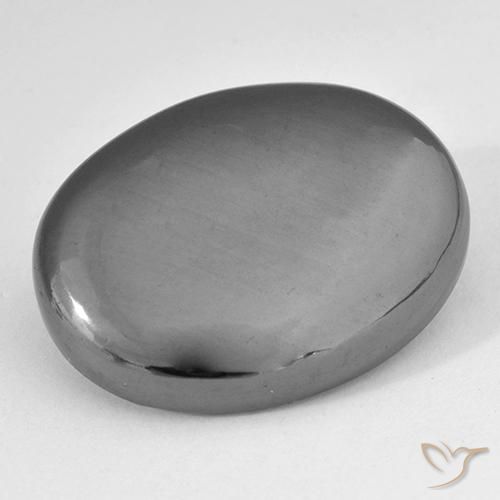 29.51ct Naturale Grigio medio Ematite, Ovale, Opaco