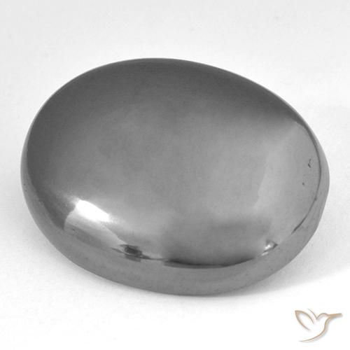 34.11ct Naturale Grigio medio Ematite, Ovale, Opaco