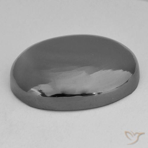 Ematite Grigio argento naturale da 31.44 ct, Ovale, Opaco