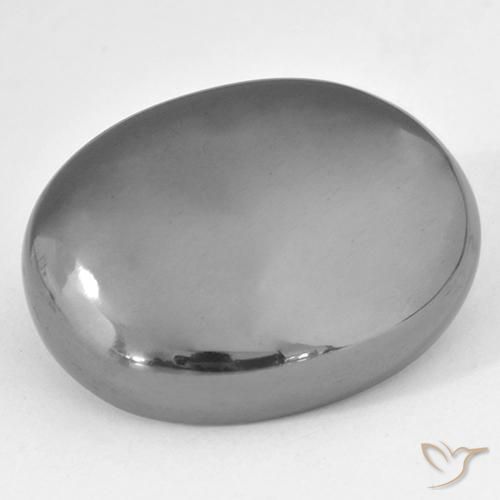46.22ct Naturale Grigio medio Ematite, Ovale, Opaco