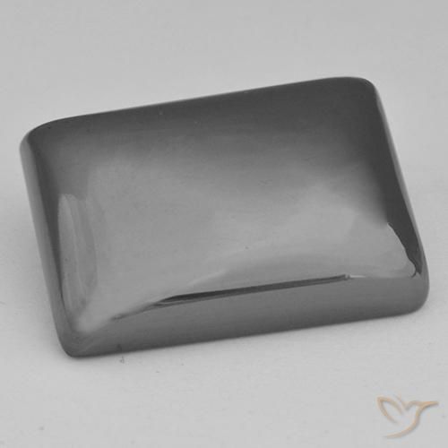 Ematite naturale grigio da 33,48 ct, baguette, opaco
