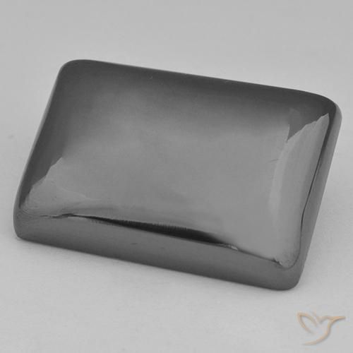 Ematite naturale grigio da 33,48 ct, baguette, opaco